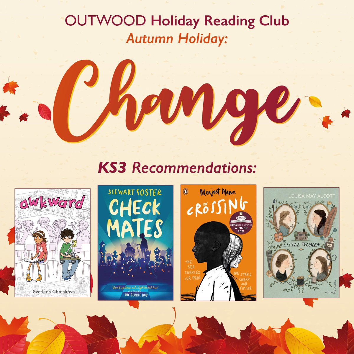 OutwoodFreeston's tweet image. This October half-term, why not join the @OGATrust #HolidayReadingClub 🎃

Below are some recommendation for KS3, KS4 &amp;amp; Staff!

Complete the form below to give feedback on your reads! 📚

#LoveToRead #ReadingToLearn 

ow.ly/z1Fr50TKSfw
