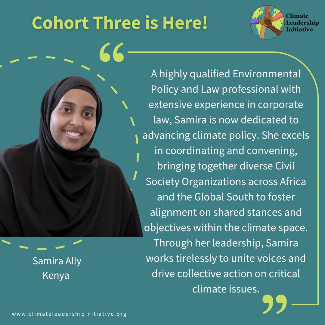 youthmakechange's tweet photo. 🎊 Big congratulations to Samira for making it to the 3rd cohort of the #NewGenerationProgram under the Climate Leadership Initiative! 🌍 As a key voice for the African Group of Negotiators #AGN, she’s uniting CSOs across Africa & the Global South for bold climate action as well. https://t.co/8TzW6tpMzX