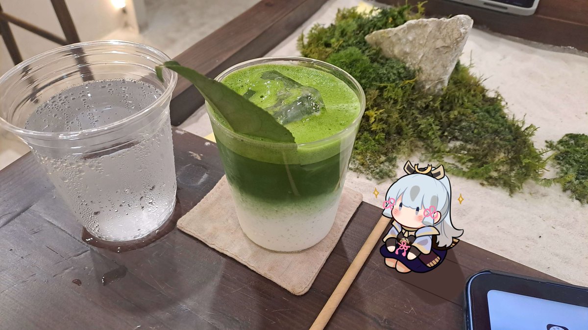 神里绫华 「Ayaka at matcha bar!#Genshinlmpact #Ayak」|Yuu@Working on commsのイラスト