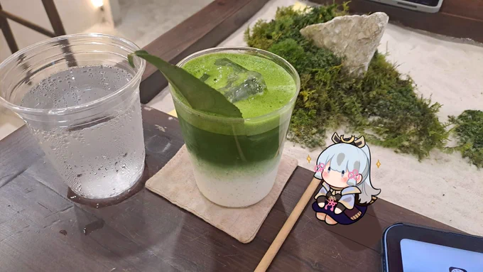 Ayaka at matcha bar!#Genshinlmpact #Ayaka #KamisatoAyaka 