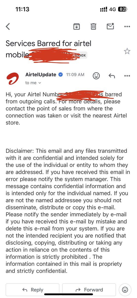 VGanjiwale's tweet photo. @airtelindia And please read the emails I have sent you. You are a #listedCompany, atleast have proper #grievance redressal process for your customers. 4 the nth time please note-I want 2 pay for my usage,not your faulty processes. @NSEIndia @BSEIndia @moneycontrolcom @IiASAdvisory @InGovern https://t.co/YRwbe33Vtk