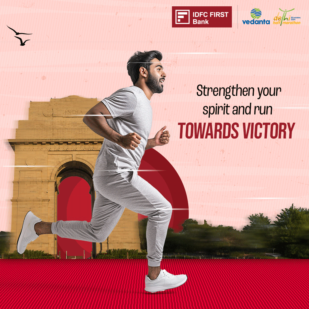 IDFCFIRSTBank's tweet photo. Gear up for greatness on your #JourneyToTheStart at the Vedanta Delhi Half Marathon 2024, brought to you by proud Associate Sponsor IDFC FIRST Bank. #PushForMore beyond the finish line and leave your mark! Get, set, go!
#IDFCFIRSTBank #AlwaysYouFirst #VedantaDHM24 #AaRangDeDilli https://t.co/TVAEIMpd7a