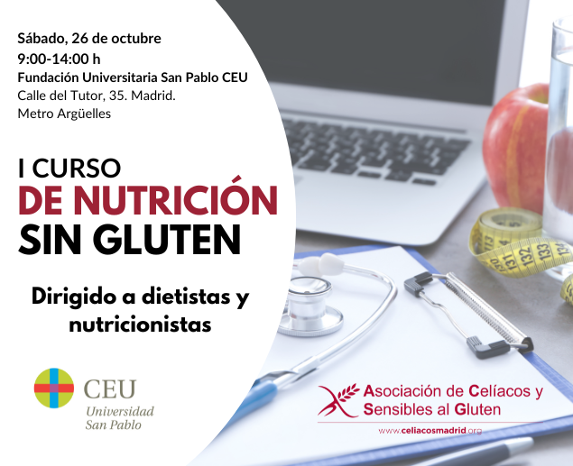 CeliacosMadrid (@celiacosmadrid) on Twitter photo Si eres dietista o nutricionista, o ejerces otra profesión sanitaria pero tienes relación con pacientes celíacos o sensibles al gluten, esto te interesa.
I Curso de Nutrición Sin Gluten en colaboración con la <a href="/USPCEU/">Universidad CEU San Pablo</a>
celiacosmadrid.org/novedades/agen…
#CursoNutrición Si eres dietista o nutricionista, o ejerces otra profesión sanitaria pero tienes relación con pacientes celíacos o sensibles al gluten, esto te interesa.
I Curso de Nutrición Sin Gluten en colaboración con la <a href="/USPCEU/">Universidad CEU San Pablo</a>
celiacosmadrid.org/novedades/agen…
#CursoNutrición