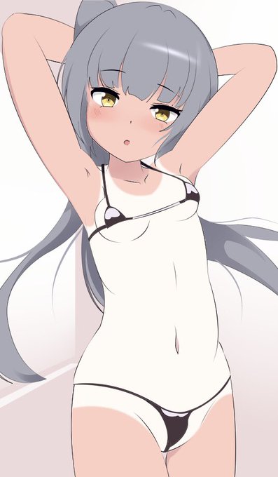 黒ビキニ日焼けあと霞ちゃ 