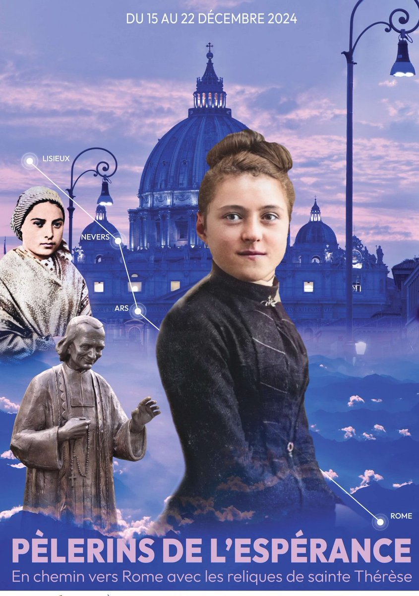 Du 15 au 22 décembre 2024, partez en #pèlerinage à Rome avec les reliques de #sainteThérèse !
Plus d'infos➡ therese-de-lisieux.catholique.fr/evenement/lisi…
Dès le mercredi 18, participez à l’audience générale du #PapeFrançois pour une vénération en public des reliques