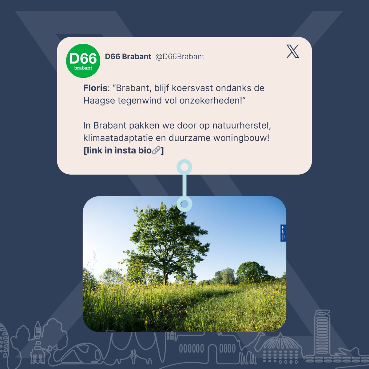 D66 Brabant roept op om in Brabant koersvast te blijven! 

De volledige spreektekst van Statenlid Floris Stoot is te lezen via deze link: d66.nl/brabant/nieuws…