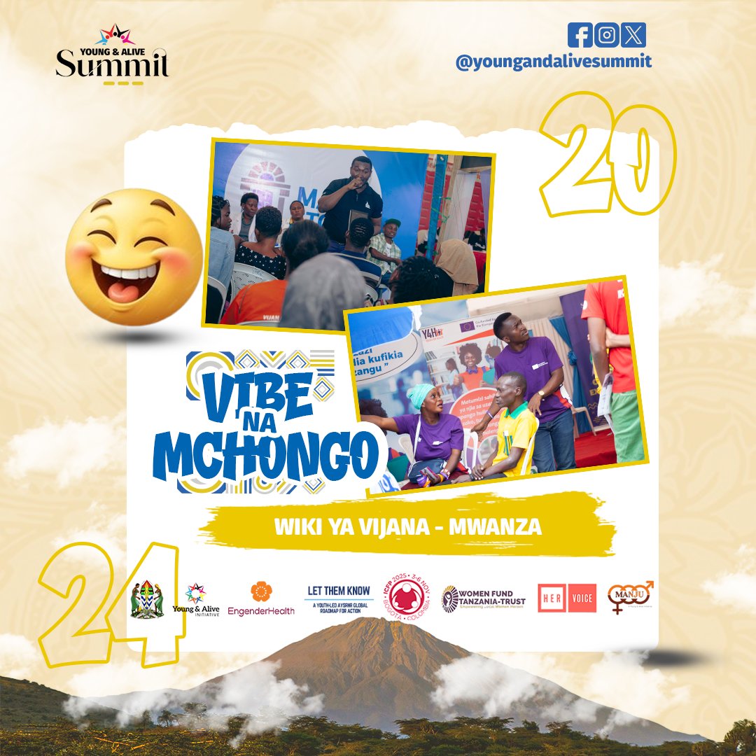 youngandalivetz's tweet photo. From Oct 8-14, @mathias_kapenda joined #NationalYouthWeek2024 in Mwanza, discussing youth access to #SRH info &amp; digital platforms. We also highlighted #YoungAndAliveSummit2024!

Shoutout to @mariestopestz 
#RegisterHere👇
https://t.co/uIhD3ICtz8
Deadline: 15 Nov https://t.co/CsuJltBumZ