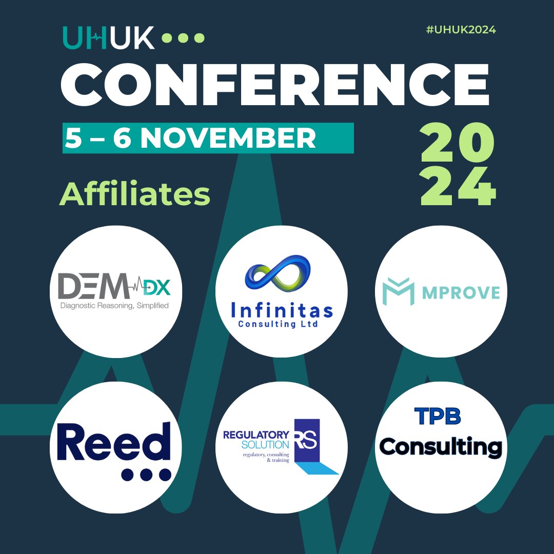 We've thanked our sponsors &amp; it would be remiss of us not to mention our affiliates, who support us year round. <a href="/Dem_Dx/">DemDx</a> , Infinitas Consulting Ltd, <a href="/Mprove_io/">Mprove</a>, <a href="/reedglobal/">Reed</a>, Regulatory Solutions &amp; Tony Bruce. Come and say hi.  Not booked? Do so pronto. tickettailor.com/events/uhukeve…
