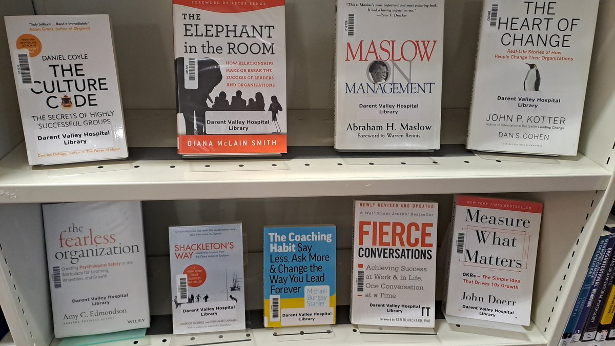 DvhLibrary's tweet image. A small collection of some of the leadership &amp;amp; management titles held - we have print &amp;amp; e-books available. Search the catalogue here KSS - kss.koha-ptfs.co.uk 

@DarentValleyHsp