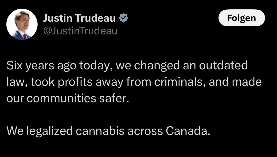 Klatscht es jedem Prohibi an jeden Tweet x.com/justintrudeau/…