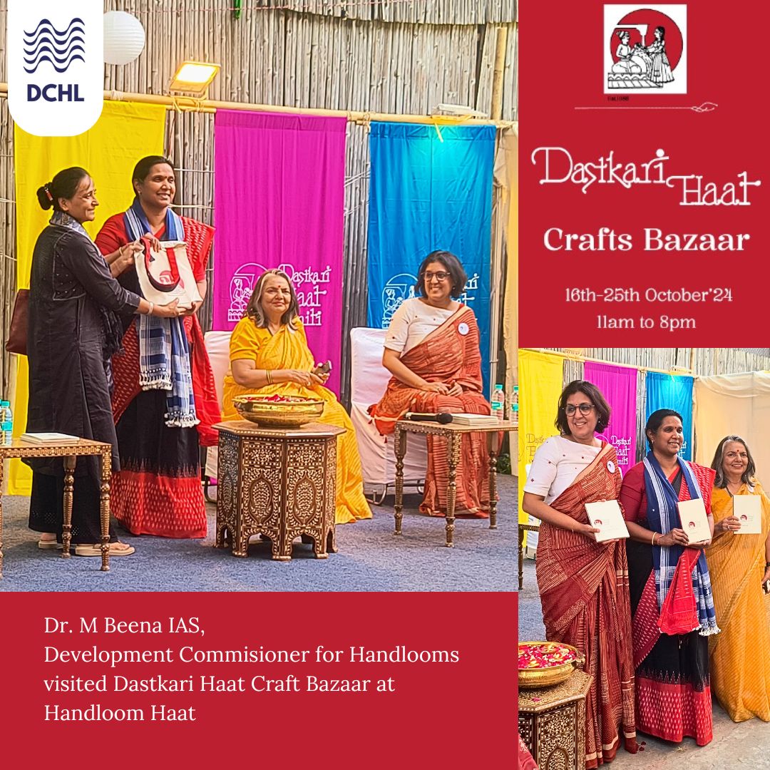 dchandlooms01's tweet photo. Dr. M Beena IAS, Development Commissioner for Handlooms visited Dastkari Haat Craft Bazaar at Handloom Haat in Janpath,New delhi.
@TexMinIndia 
#dchandlooms #ministryoftextiles #myhandloommypride #myproductmypride #dastkarihaat #handloomhaat https://t.co/GL39pxFpSO