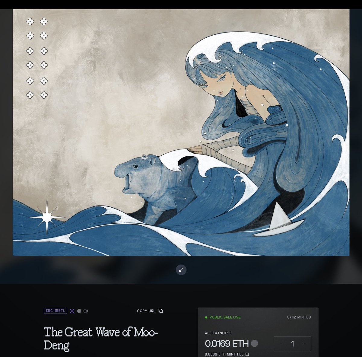 " The Great Wave of Moo- Deng "
the first mint with <a href="/TransientLabs/">Transient Labs</a>  on <a href="/Shape_L2/">Shape</a>
(link below)