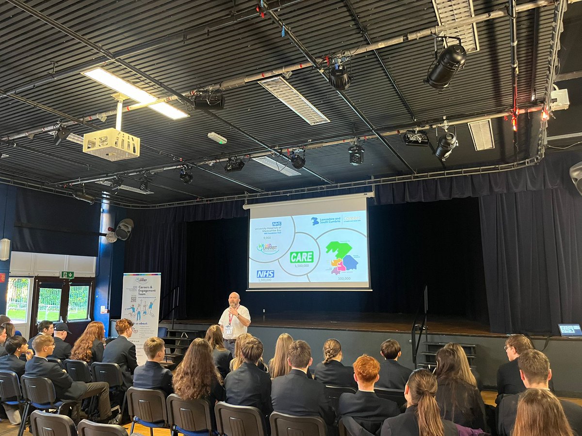 UHMBT Careers (@uhmbtcareers) on Twitter photo A lovely start to the day, delivering an assembly to 160 Year 11 students from <a href="/GarstangAcademy/">Garstang Academy</a>, advising of pathways into #Tlevels, <a href="/UHMBTApprentice/">UHMBT Apprenticeships</a> and roles with <a href="/UHMBT/">MorecambeBayNHSTrust</a>. Hopefully, inspiring the #FutureWorkforce into careers within Health & Social Care A lovely start to the day, delivering an assembly to 160 Year 11 students from <a href="/GarstangAcademy/">Garstang Academy</a>, advising of pathways into #Tlevels, <a href="/UHMBTApprentice/">UHMBT Apprenticeships</a> and roles with <a href="/UHMBT/">MorecambeBayNHSTrust</a>. Hopefully, inspiring the #FutureWorkforce into careers within Health & Social Care
