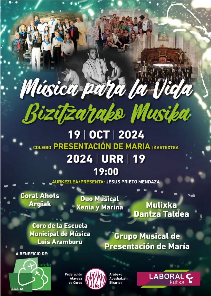 mentxuwiki's tweet photo. Este sábado, en el Colegio Presentación de María, @ahotsargiak participamos en Música para la vida!!
A beneficio de Adela Araba
Presenta @JessPrietoMenda https://t.co/Hyzov4qo1G