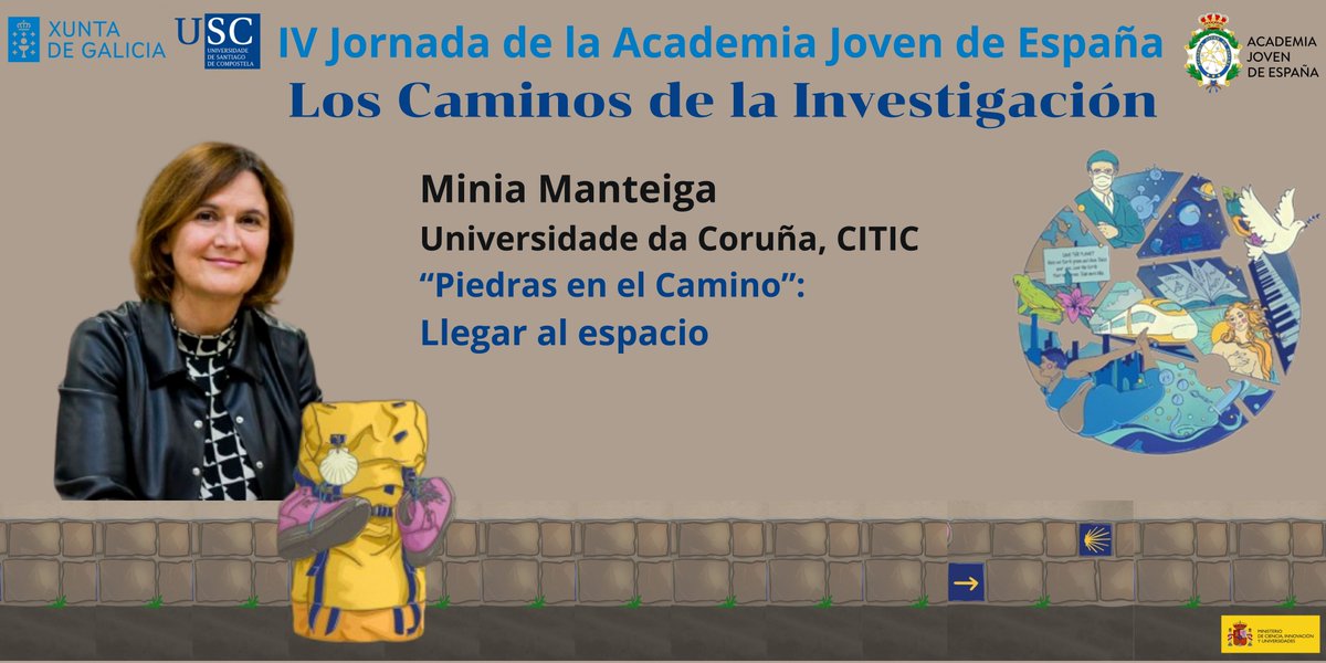 Academia Joven de España (@academia_joven) on Twitter photo “Los caminos de la investigación” no transcurren igual para todos, por eso en esta Jornada queremos hablar de las “Piedras en el camino”, de temas importantes:
Discapacidad e investigación: <a href="/ltaboadaantelo/">Luis Taboada Antelo</a>
Perspectiva de género: Silvia Gallego
Llegar al espacio: Minia Manteiga “Los caminos de la investigación” no transcurren igual para todos, por eso en esta Jornada queremos hablar de las “Piedras en el camino”, de temas importantes:
Discapacidad e investigación: <a href="/ltaboadaantelo/">Luis Taboada Antelo</a>
Perspectiva de género: Silvia Gallego
Llegar al espacio: Minia Manteiga