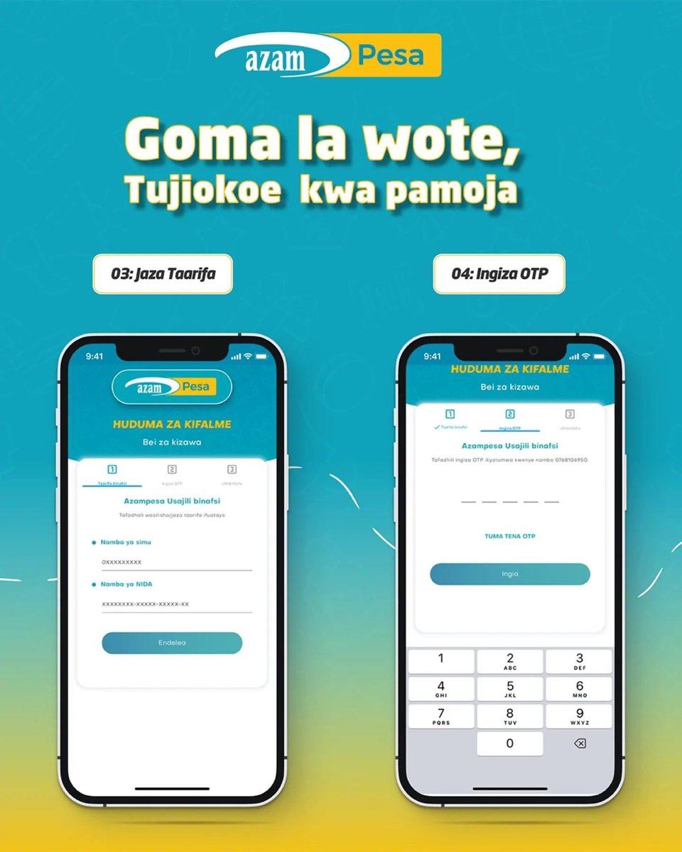 sabi_blessed's tweet photo. UMEJISAJILI NA AZAM PESA?

Watu 20 wa kwanza kukoment namba zao za #AzamPesa ntawatumia hela ya bando!

Uzuri ni kwamba Popote ulipo unaweza kujijsajili na Azampesa kupitia App.

Download App ya Azampesa Appstore au Playstore 👉🏾 https://t.co/rPVgVLRBw2

#JiokoeNaAzamPesa https://t.co/kNOm2Xz9u2