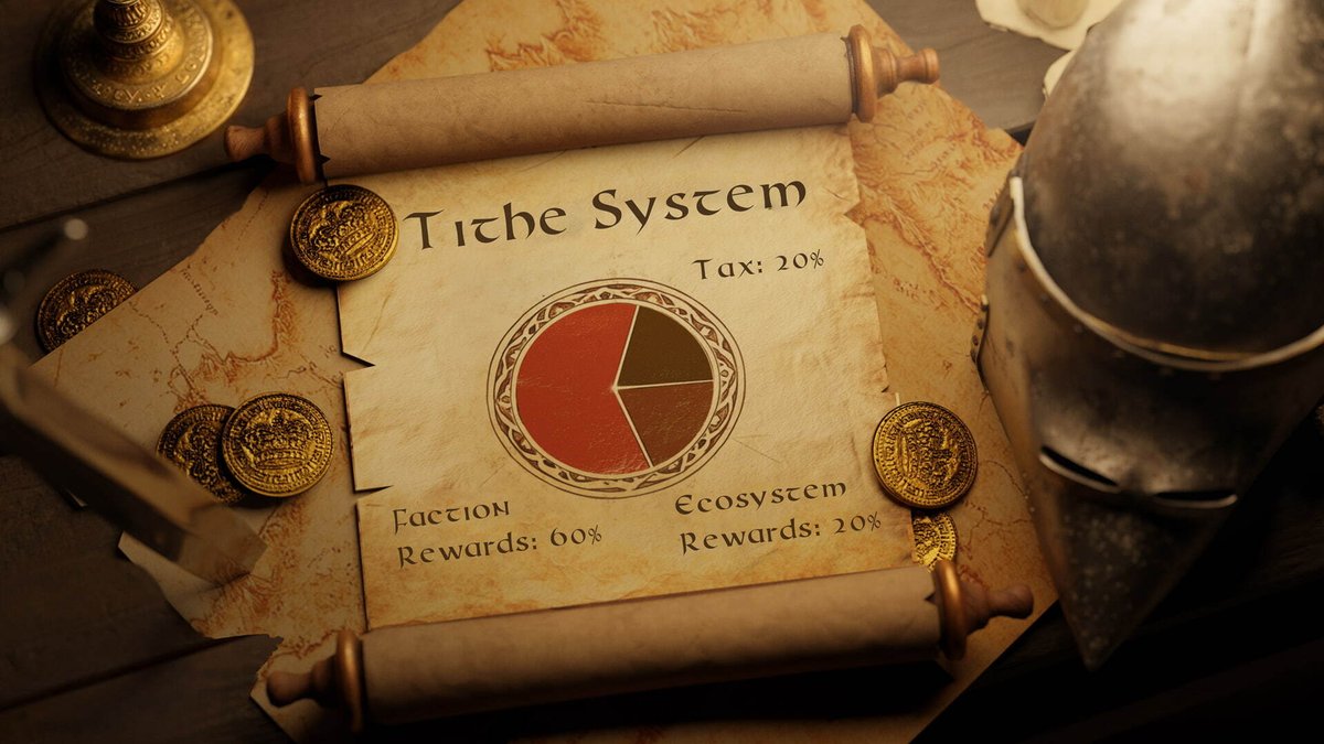 EdgeofChaosGame's tweet photo. 1/🧵Introducing Ancients: Benefits/Utility of the Tithe System

We are introducing 12,000 unique NFTs called Ancients. These NFTs draw inspiration from various historical pantheons, with holders receiving a portion of that Ancient's 'tithe'. Read on for more...