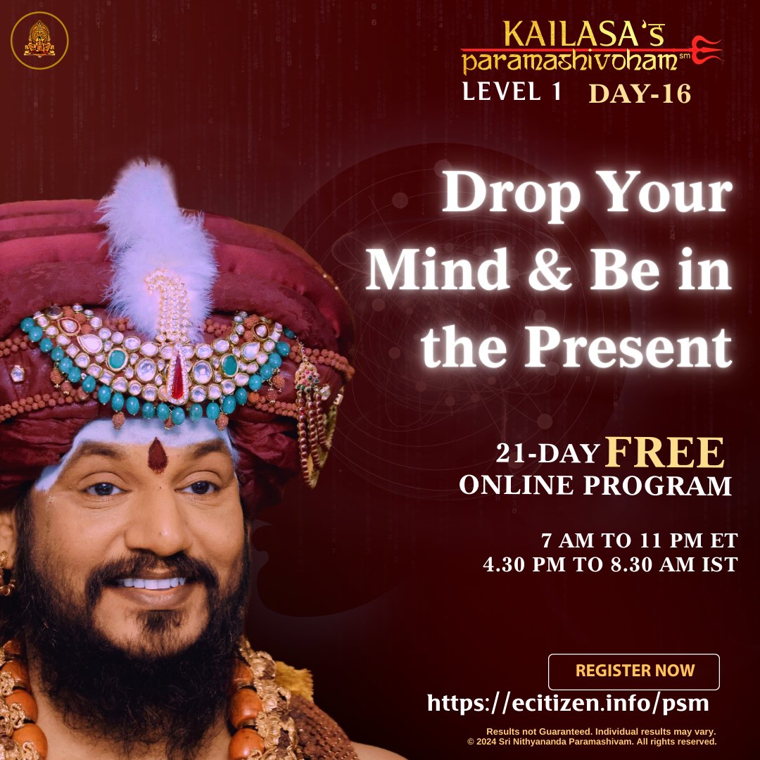 SriNithyananda's tweet photo. Unlock total freedom with Unclutching, a transformative meditation technique by THE SPH. Let go of thoughts and experience true mental liberation. Ready for a shift? Join the FREE 21-day Paramashivoham Level-1 program now!

Enroll today: https://t.co/VUKkcLyOM2  

#Nithyananda #KAILASA #Paramashivoham #Spirituality #Yoga