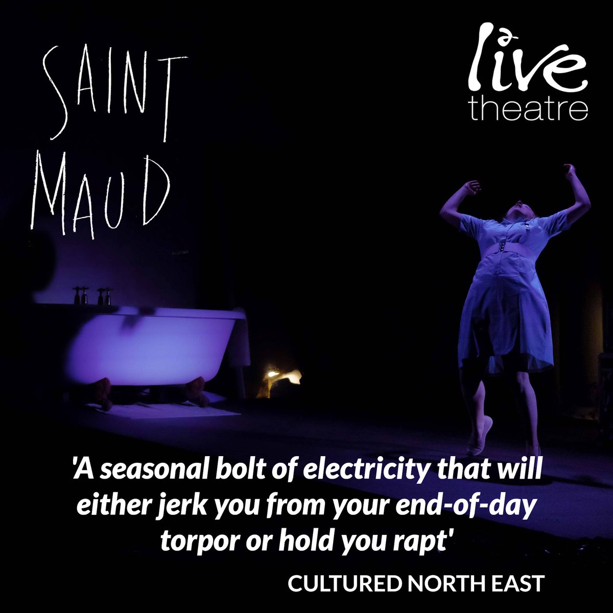 Live Theatre (@livetheatre) on Twitter photo Another great review just in for #SaintMaud from <a href="/DavidJWhetstone/">David Whetstone</a> <a href="/culturemag/">CULTURED. North East</a>
'One character refers to “the edge of an ache” which beautifully describes a play dependent on atmosphere but above all else on three riveting performances.'
Read it in full at tinyurl.com/tru8mmvj Another great review just in for #SaintMaud from <a href="/DavidJWhetstone/">David Whetstone</a> <a href="/culturemag/">CULTURED. North East</a>
'One character refers to “the edge of an ache” which beautifully describes a play dependent on atmosphere but above all else on three riveting performances.'
Read it in full at tinyurl.com/tru8mmvj