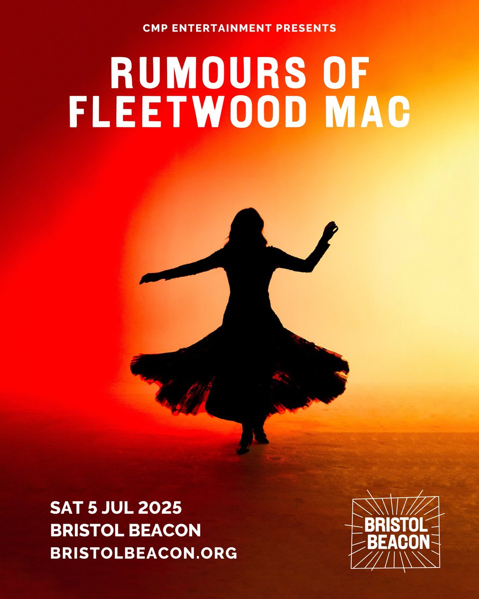 Bristol Beacon (@bristol_beacon) on Twitter photo Personally endorsed by Fleetwood Mac founding member, Mick Fleetwood, <a href="/rumoursfm/">Rumours Of Fleetwood Mac</a> is the ultimate tribute to one of rock and roll's most remarkable groups.
Coming to Beacon Hall on Sat 5 Jul 2025
On sale now
Tickets: buff.ly/4hgdzYb Personally endorsed by Fleetwood Mac founding member, Mick Fleetwood, <a href="/rumoursfm/">Rumours Of Fleetwood Mac</a> is the ultimate tribute to one of rock and roll's most remarkable groups.
Coming to Beacon Hall on Sat 5 Jul 2025
On sale now
Tickets: buff.ly/4hgdzYb