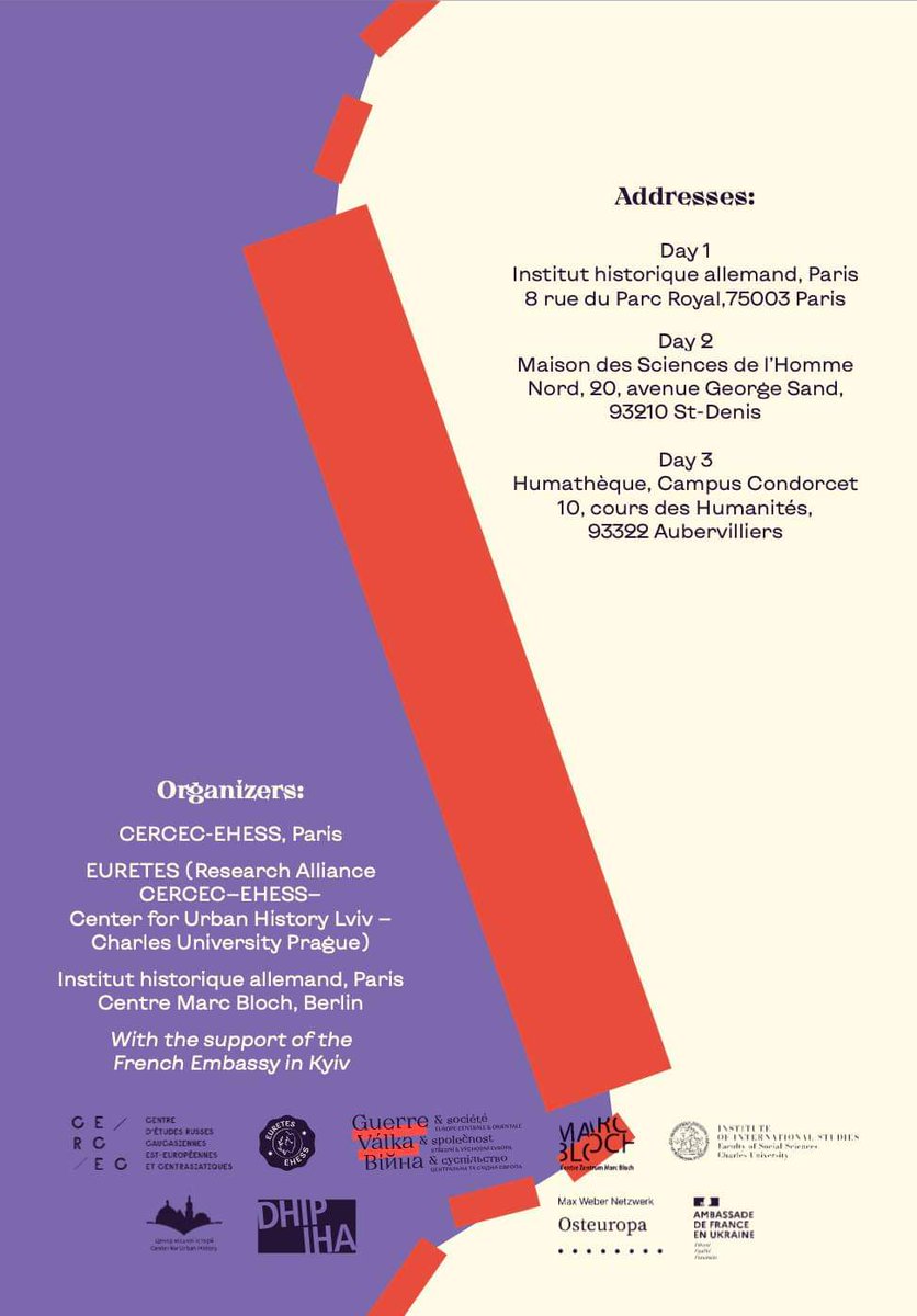 Masha Cerovic (@mcerovic20) on Twitter photo Wartime Occupations in Europe (20th-21st c.), Paris, 6-8 Nov.: international conference organized by CERCEC (<a href="/EHESS_fr/">EHESS</a>) with @dhiparis, <a href="/CentreMarcBloch/">Centre Marc Bloch</a>, <a href="/CUH_Lviv/">Center for Urban History</a>, <a href="/OtaKonrad/">Ota Konrád</a>. Wartime Occupations in Europe (20th-21st c.), Paris, 6-8 Nov.: international conference organized by CERCEC (<a href="/EHESS_fr/">EHESS</a>) with @dhiparis, <a href="/CentreMarcBloch/">Centre Marc Bloch</a>, <a href="/CUH_Lviv/">Center for Urban History</a>, <a href="/OtaKonrad/">Ota Konrád</a>.