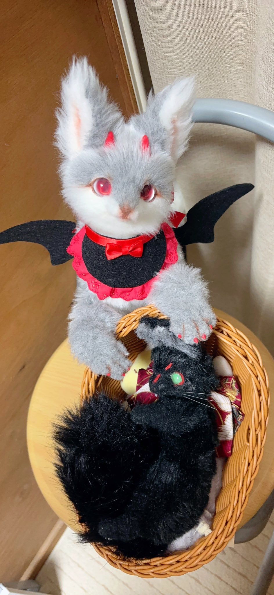 ぬいぐるみ✽九尾の狐ハンドメイド アートドール 幻獣可動式