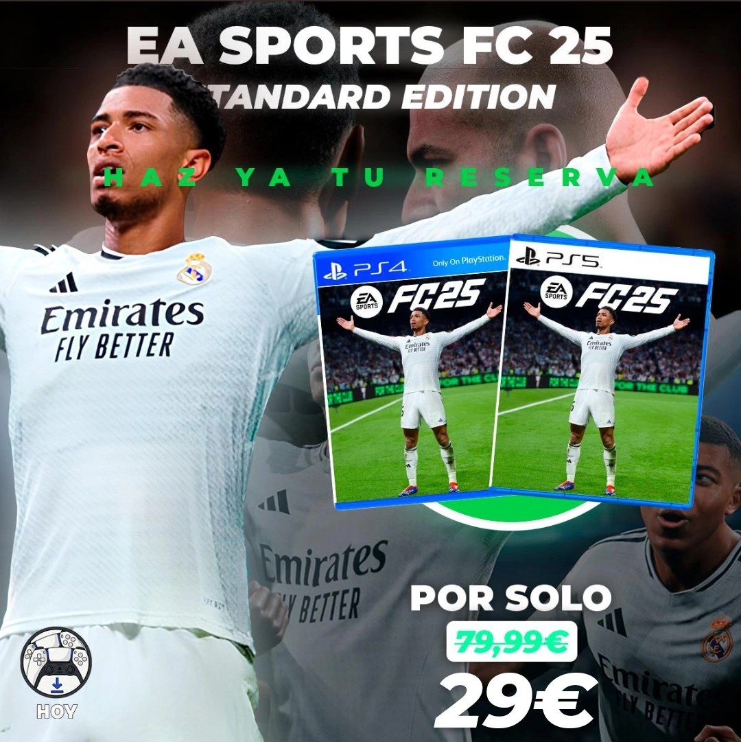 MEGAOFERTA DE LIQUIDACIÓN DE EAFC25 🎉

29€ ⭐

Juego completo 🎮
En Castellano 🇪🇦 
Oficial y con garantía ✅
Entrega inmediata 🕊️
Preguntas por Mensaje 📩 

IMPORTANTE: Estos precios sólo se garantizan durante hoy, hasta que se nos agoten las unidades

#EAFC25 #FIFA