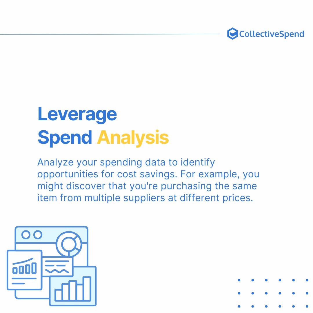 TailSpendExpert's tweet image. Analyze spending data to identify opportunities for cost savings. For example, you might discover that you're purchasing the same item from multiple suppliers at different prices.
#SpendAnalysis #CostOptimization #Procurement #CollectiveSpend #TailSpend #ProcuremnetAnalytics