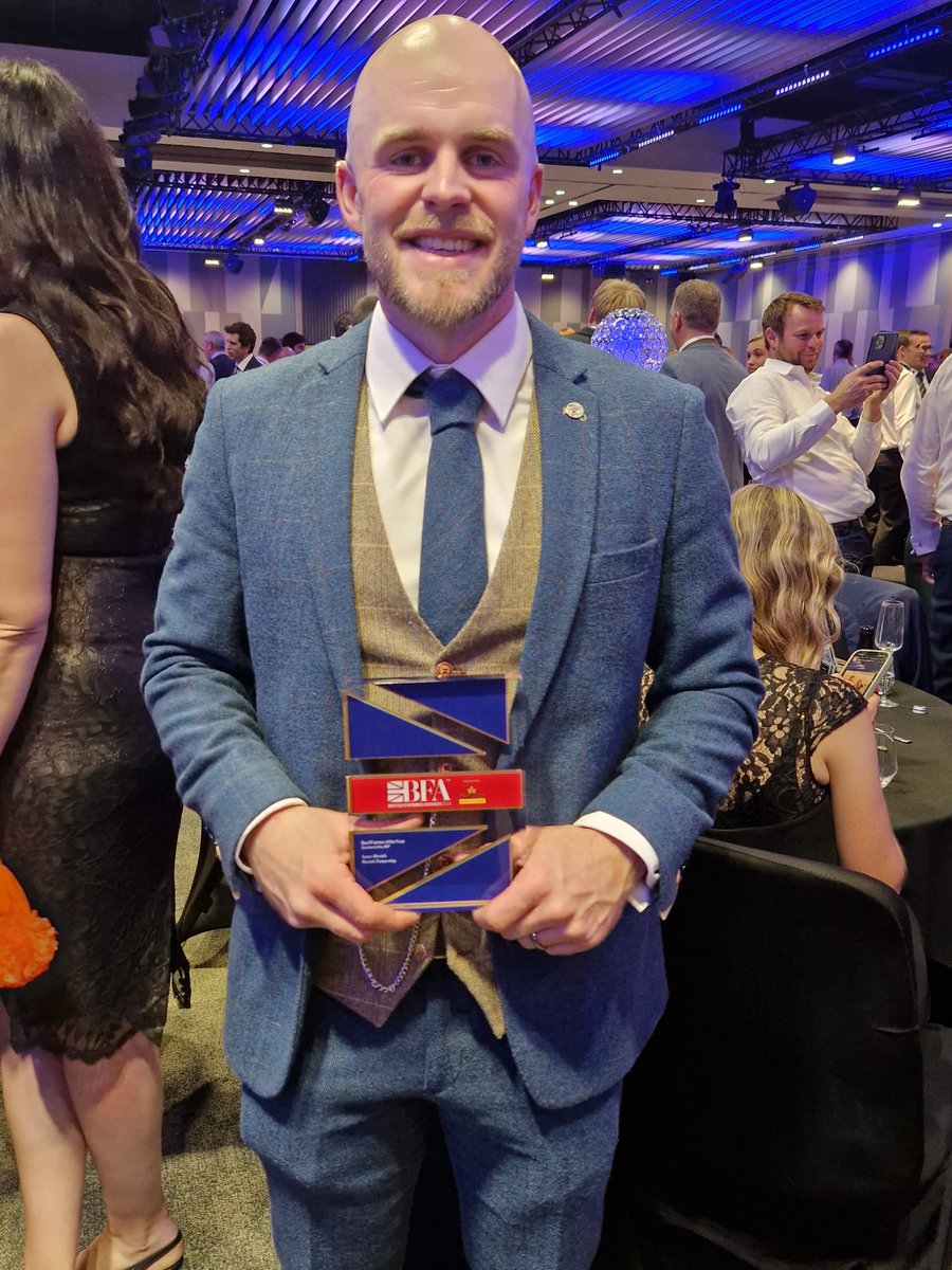 He’s only gone and done it! 🎉
Huge congrats to James Herrick, AKA Baldy’s Farm, for winning ‘Beef Farmer of the Year’ at the British Farming Awards! 🏆 
Thrilled to have Ursula Taylor from Stabiliser Cattle Co. there to celebrate. Exciting times ahead for his growing herd!
