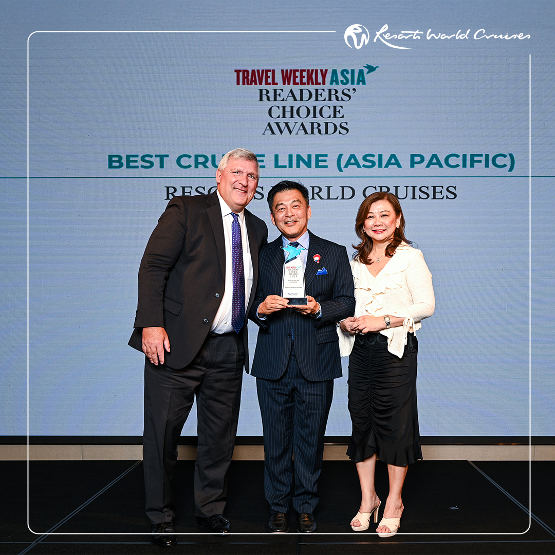RWCruisesIndia's tweet photo. Resorts World Cruises Wins ‘Best Cruise Line – Asia Pacific’ at the Travel Weekly Asia 2024 Readers’ Choice Awards

Also awarded 3 years in a row for ‘Best Cruise Line – ‘Cuisine’.

#ResortsWorldCruises #TravelAwards #AsiaPacific #BestCuisine #CruiseLife #LuxuryTravel https://t.co/QxDNttQMzu