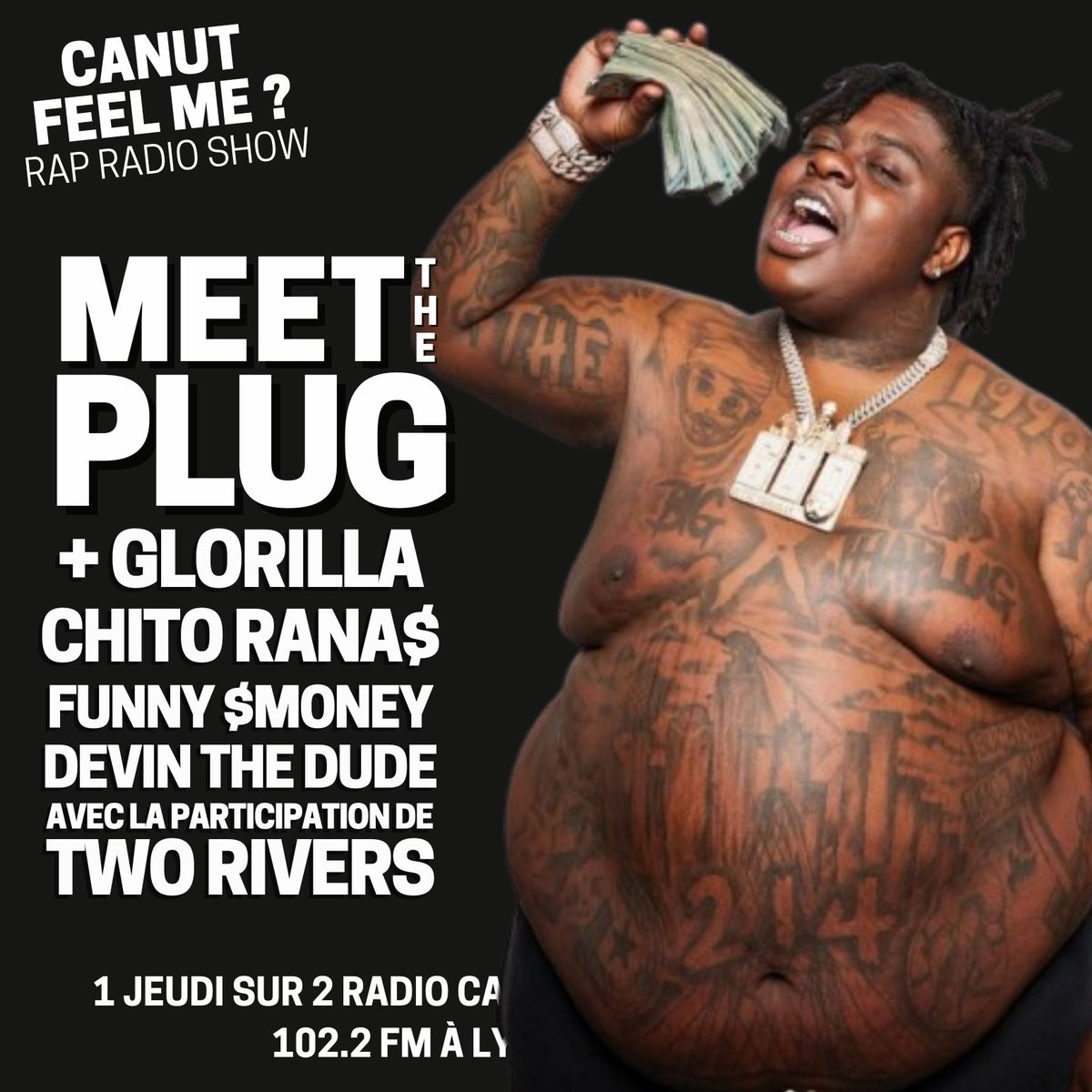 _Zetray_'s tweet photo. Nouvel épisode de CANUT FEEL ME ? en ligne.  BIGXTHAPLUG, GLORILLA, FUNNY SMONEY, CHITO RANA$, DEVIN THE DUDE... 🔌 https://t.co/WmLUBifkHG  @tibobrtz @Spoinf @2rivers_lyon https://t.co/8YsJbfZuEr