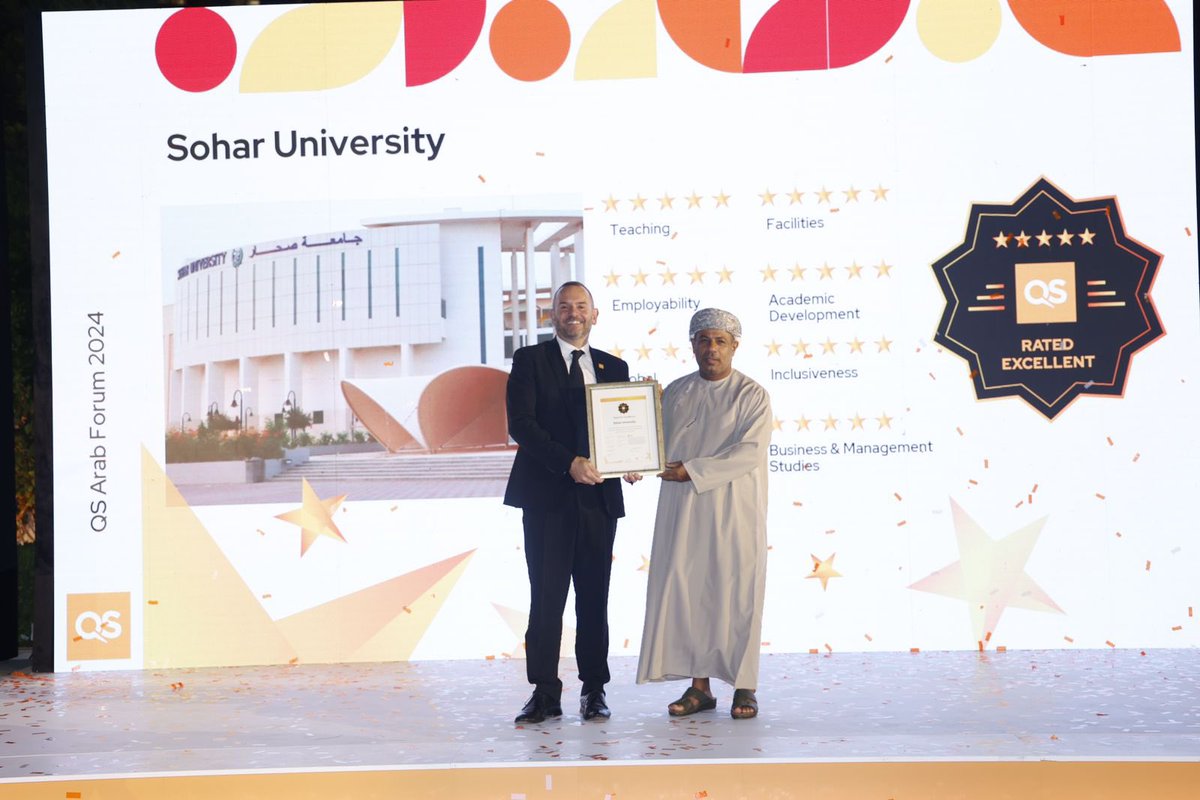 خمس نجوم | 
⭐️ ⭐️ ⭐️ ⭐️ ⭐️

حصلت #جامعة_صحار أيضاً على تصنيف خمس نجوم في نظام تقييم نجوم كيو إس، تقديراً لأدائها المتميز في مجالات التعليم، وتوظيف الخريجين، والبحث العلمي، والمرافق
<a href="/moheriom/">وزارة التعليم</a>