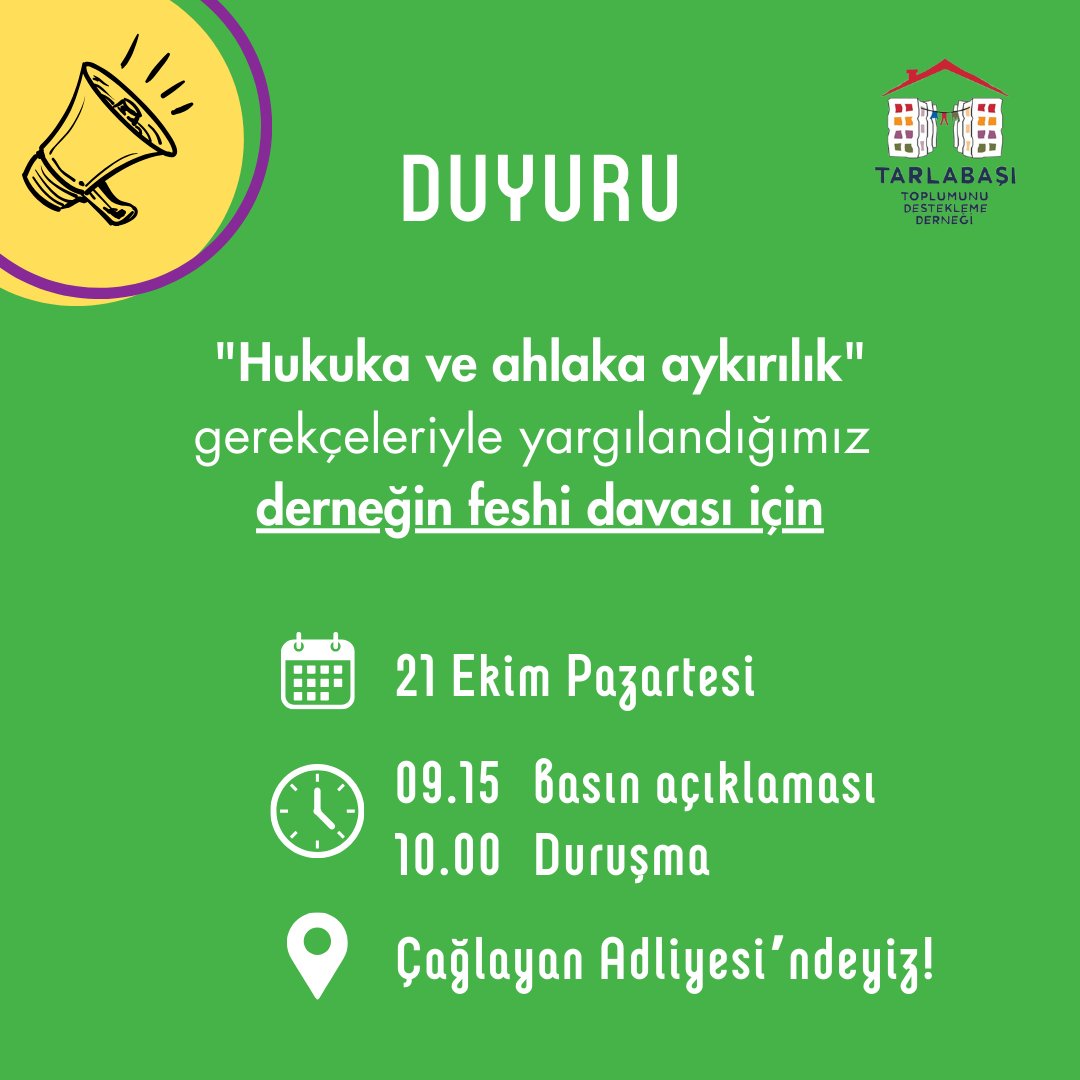 Haklı mücadelemizdeki gücümüz dayanışmamızdan geliyor. Dayanışma ve davet çağrımızı bir kez daha yineliyoruz:

Tüm TTM dostlarını 21 Ekim Pazartesi günü Çağlayan Adliyesi’ne bekliyoruz!