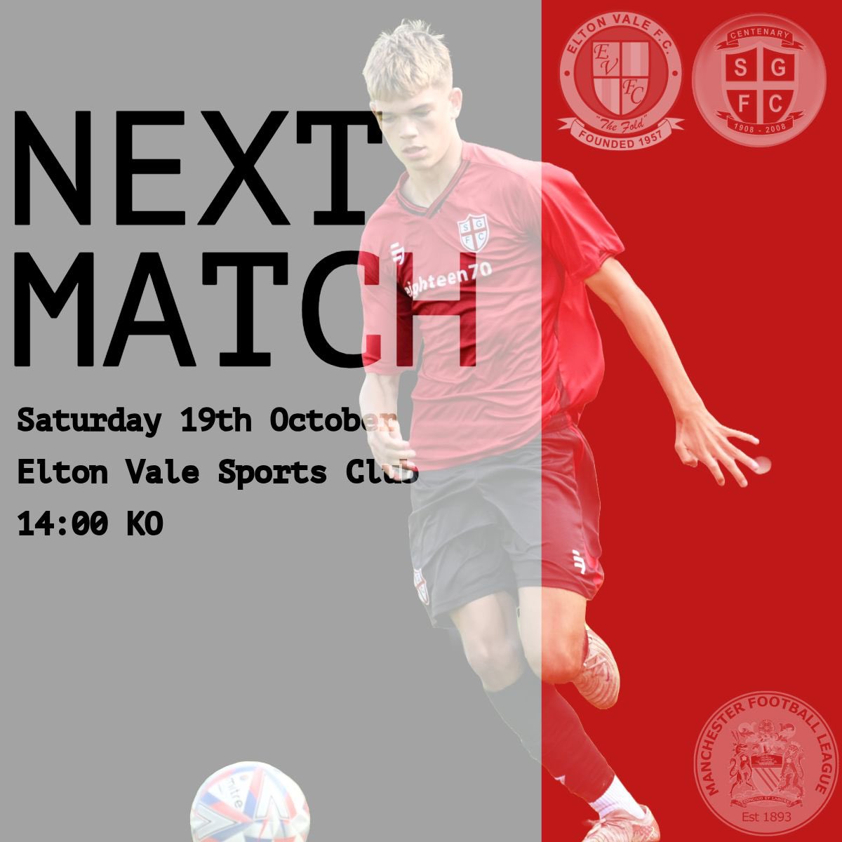 𝗧𝗛𝗜𝗦 𝗪𝗘𝗘𝗞𝗘𝗡𝗗

Another away fixture as we look to put last week behind us and travel to <a href="/EltonValeFC/">Elton Vale FC</a>.

🆚<a href="/EltonValeFC/">Elton Vale FC</a>
🏟️Elton Vale Sports Club, Bury, BL8 2RZ
⏰14:00
🏆Manchester League Division One