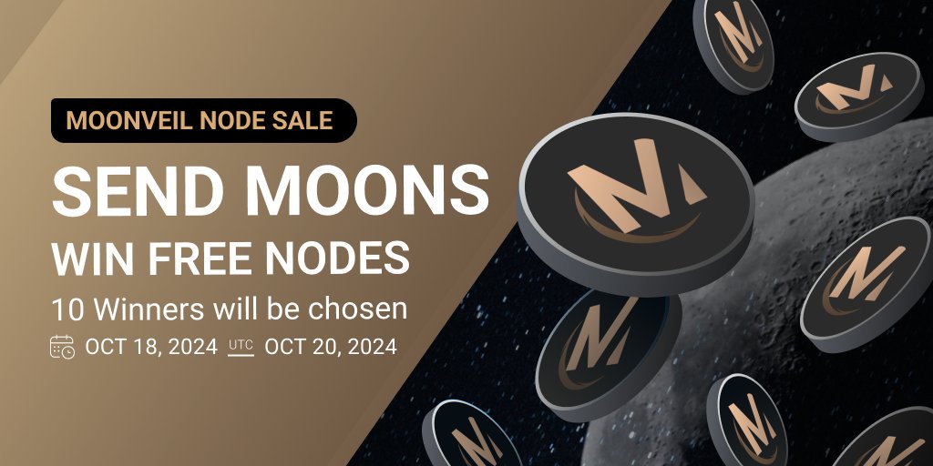 🌕 Send Moons 🌑

We're giving away 10 Free Nodes of <a href="/Moonveil_Studio/">🌙Moonveil.gg</a> 🎉

🪇How to enter:

1⃣Follow @Impossiblefi &amp; <a href="/Moonveil_Studio/">🌙Moonveil.gg</a>
2⃣RT this tweet
3⃣Reply with a picture or video of anything moon-related 🌙

📅Duration: 18/10/2024-20/10/2024

Let’s see your creative side! We’ll
