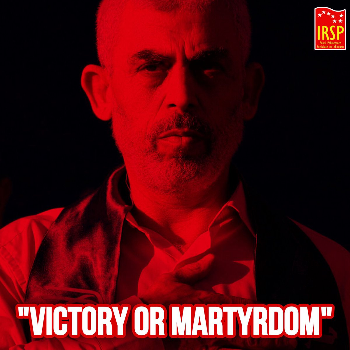 irspireland's tweet image. Yahya Sinwar, leader of the Palestinian resistance, died fighting until his last breath.

Born in a refugee camp, he dedicated his life to the struggle for the freedom of Palestine and its people.