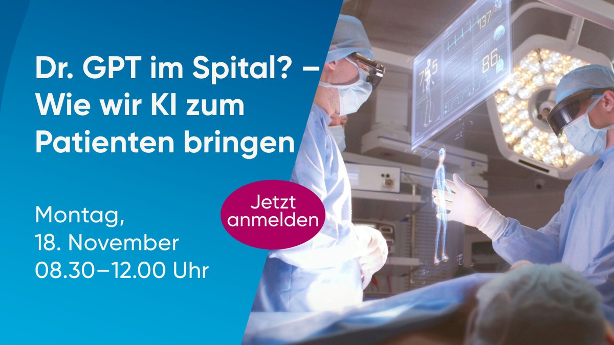 Wie bringen wir eine KI-getriebene Medizin effizient und schnell zu unseren Patientinnen und Patienten? Darum geht's in der interdisziplinären Veranstaltung mit Live-Demo und hochkarätiger Paneldiskussion.

Jetzt anmelden!
usz.ch/veranstaltung/…