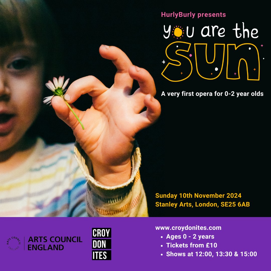 Hurly Burly Theatre (@hurlyburly_co) on Twitter photo #YouAreTheSun, a folk inspired opera for babies and grown-ups that explores the magic of nature is heading to <a href="/croydonites/">Croydonites Festival</a> THIS SUNDAY 10Nov
“So transporting, so beautiful, so perfectly pitched for children this age... utterly magical.” Audience Member
croydonites.com/programme/hurl… #YouAreTheSun, a folk inspired opera for babies and grown-ups that explores the magic of nature is heading to <a href="/croydonites/">Croydonites Festival</a> THIS SUNDAY 10Nov
“So transporting, so beautiful, so perfectly pitched for children this age... utterly magical.” Audience Member
croydonites.com/programme/hurl…