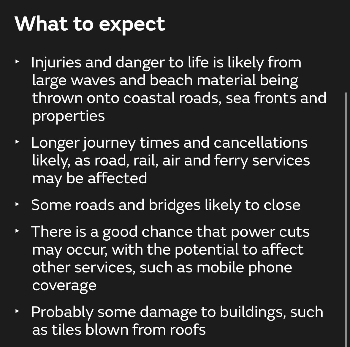 We now have an amber wind warning for Scotland during Storm Ashley.