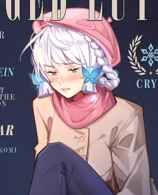 magazine-like zine cover for @/GenshinSkating + closeup from 2023!#GenshinImpact 