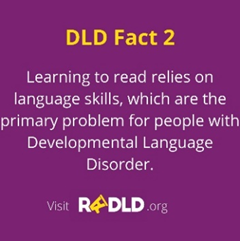 EnfieldCASS's tweet photo. FACT 2: #DLDday #RADLD Did you know that learning to read relies on language skills, which are the primary problem for people with DLD https://t.co/4zghDdx8JV