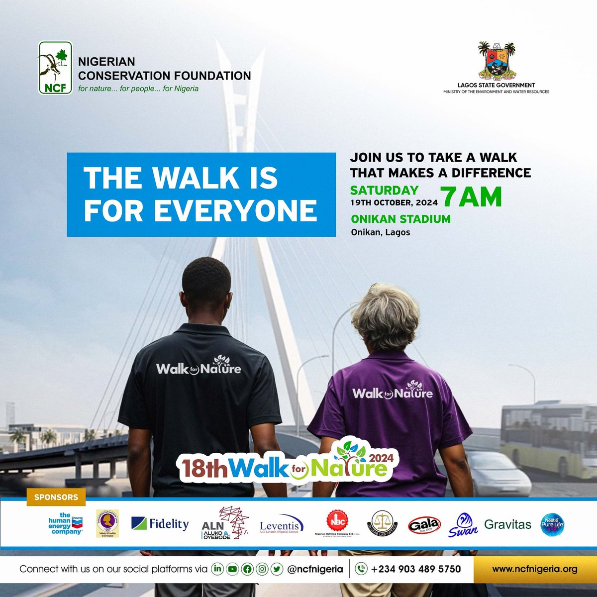 OnoriemuB's tweet photo. Mark your calendars! Tomorrow, October 19th, 7 AM at Onikan Stadium. We're walking 3km for nature!
This year's theme: 'Land Restoration, Desertification and Drought Resilience'. Our land, our future! #WalkForNature'24 #GenerationRestoration #NCFWalkforNature #NCFLASGWalkforNature https://t.co/xIwNeuPCMT