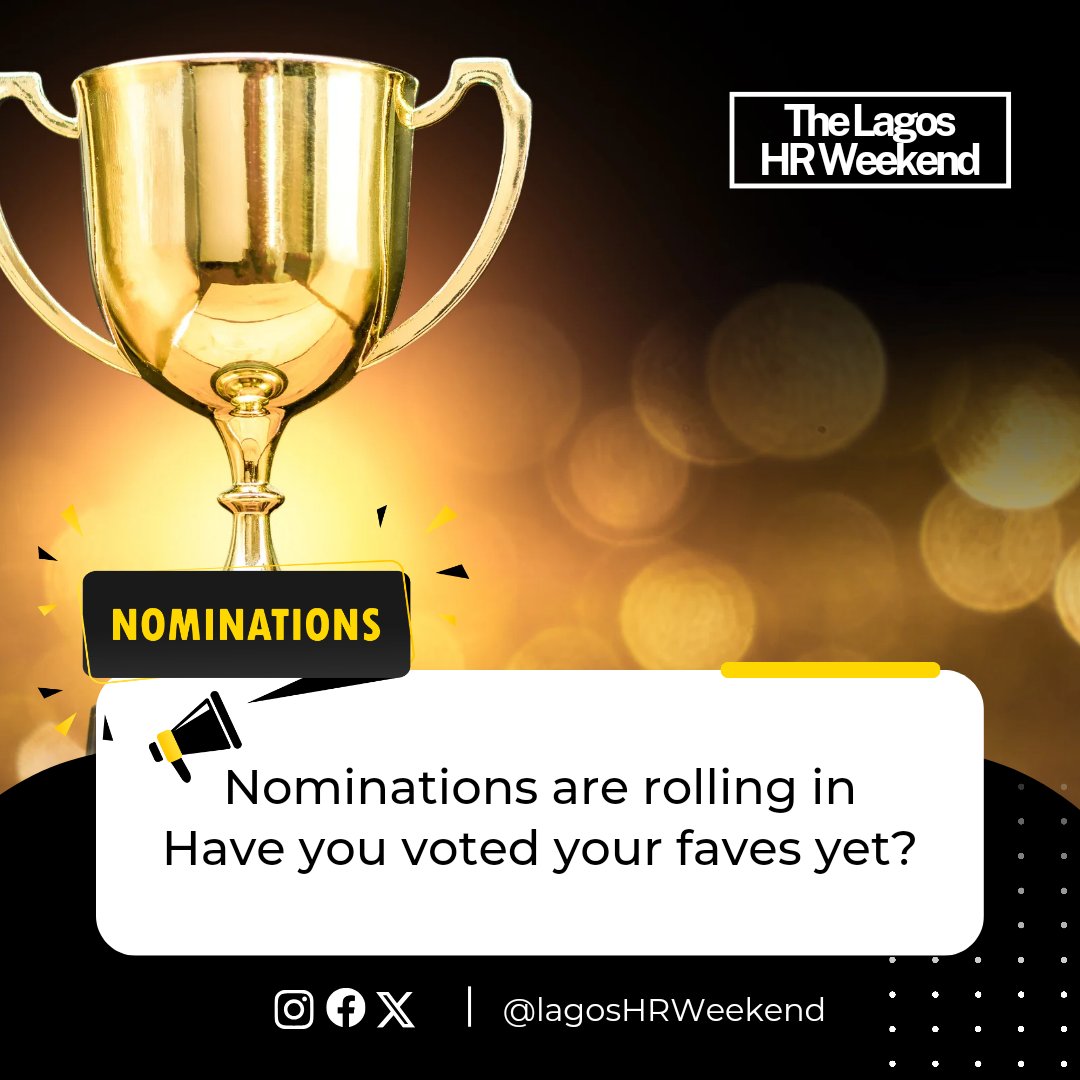 LagosHRWeekend's tweet photo. We see your nominations rolling in🎉🎉🎉

What are you waiting for??

Come nominate your faves!!
https://t.co/8jU6MLskbd

#LagosHRWeekend #CelebrateHR #HRAwards #NominateYourHR https://t.co/PHsCii4o96
