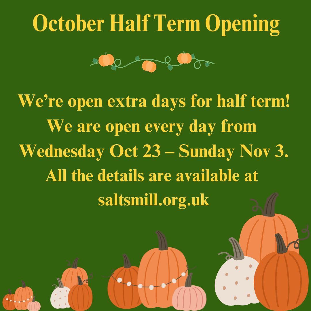 Half term is coming up...
We're normally closed on Mondays and Tuesdays but we'll be open Monday 28th and Tuesday 29th October for the half term holiday. Come and join us for art, history, books... and milkshakes!