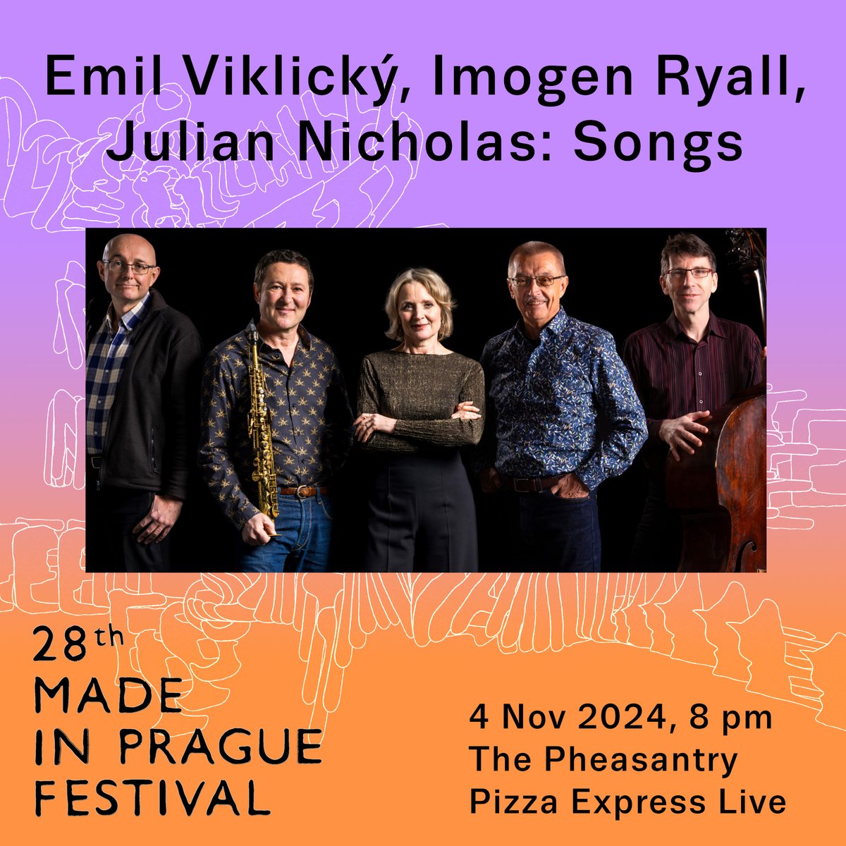 Czech Centre London (@czechcentrelnd) on Twitter photo Don't miss the UK album launch of SONGS by UK vocalist <a href="/imogenryall/">Imogen Ryall</a> & top Czech pianist <a href="/EmilViklicky/">Emil Viklicky</a>. They'll play this captivating collection blending Moravian folk songs with #jazz <a href="/pizzapheasantry/">The Pheasantry</a> on 4 Nov. Ft. <a href="/junicholas/">Julian Nicholas</a> on 🎷
bit.ly/MadeInPragueFe…
#MadeInPragueFestival Don't miss the UK album launch of SONGS by UK vocalist <a href="/imogenryall/">Imogen Ryall</a> & top Czech pianist <a href="/EmilViklicky/">Emil Viklicky</a>. They'll play this captivating collection blending Moravian folk songs with #jazz <a href="/pizzapheasantry/">The Pheasantry</a> on 4 Nov. Ft. <a href="/junicholas/">Julian Nicholas</a> on 🎷
bit.ly/MadeInPragueFe…
#MadeInPragueFestival