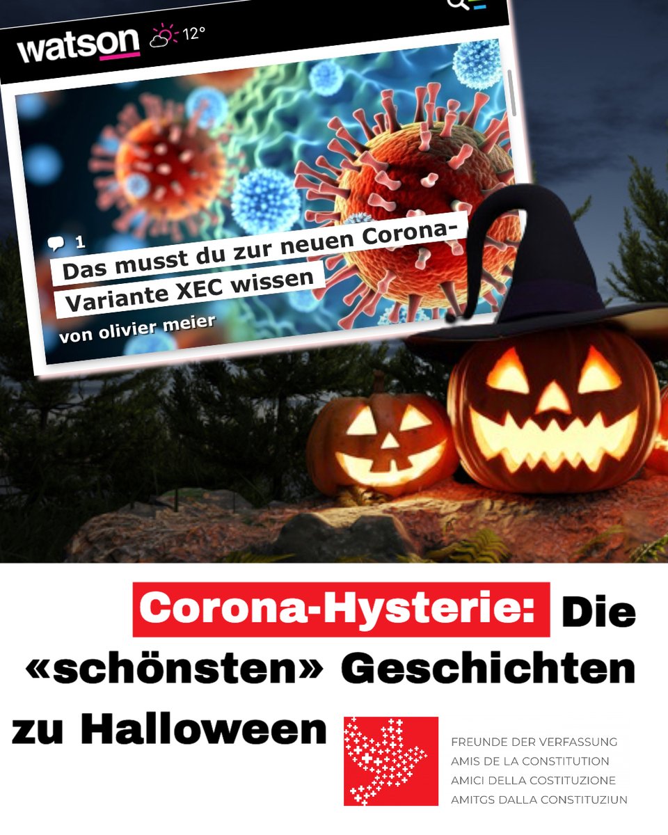 Fd_Verfassung's tweet photo. Bald ist #Halloween und Kinder erzählen sich Gruselgeschichten. Watson schreibt schaurig-schön: «Das musst du zur neuen Corona-Variante wissen». Unterschreibt die Volksinitiative: https://t.co/O2fKNEEr2i #CoronaHysterie #Kartellmedien #Grundrechte #Verfassungsfreunde #Schweiz https://t.co/1h85ASiqYG
