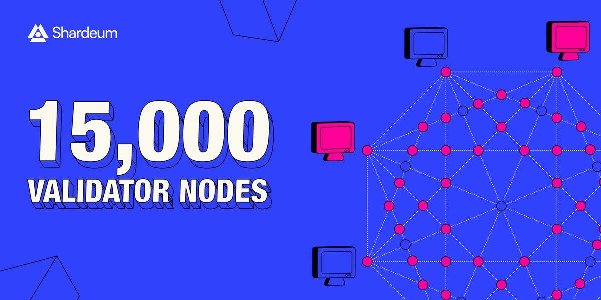 shardeum's tweet photo. 15K+ Shardeum Validators 🙌

#AnyoneCanRunANode on Stage 3 of the Atomium Incentivized Testnet. Help stress test the network, choose from simple node setup options &amp; maximize your XP earnings.

🔗 https://t.co/0EgW3zNt2t https://t.co/KZYWsQU2P2