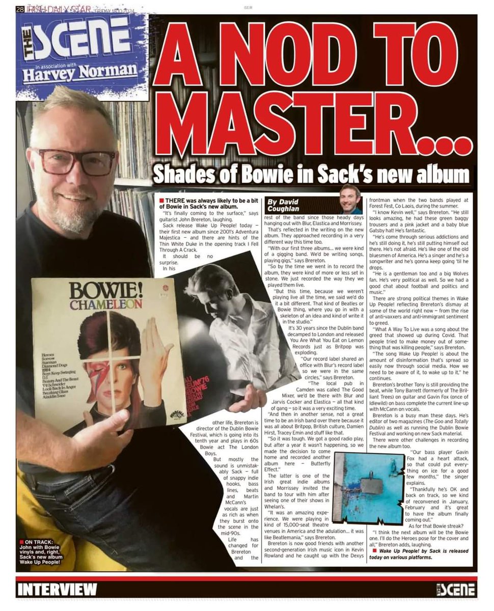 ★Garry Baylon★ (@chunky66) on Twitter photo Great article in the Irish Daily Star with John Brereton talking about 'Wake Up People!' the new album from SACK.
Wake Up People! is streaming now.
<a href="/Sacktheband/">SACKtheBand</a> <a href="/breretonjohn/">John Brereton</a> <a href="/isfearranstar/">Irish Daily Star</a> Great article in the Irish Daily Star with John Brereton talking about 'Wake Up People!' the new album from SACK.
Wake Up People! is streaming now.
<a href="/Sacktheband/">SACKtheBand</a> <a href="/breretonjohn/">John Brereton</a> <a href="/isfearranstar/">Irish Daily Star</a>