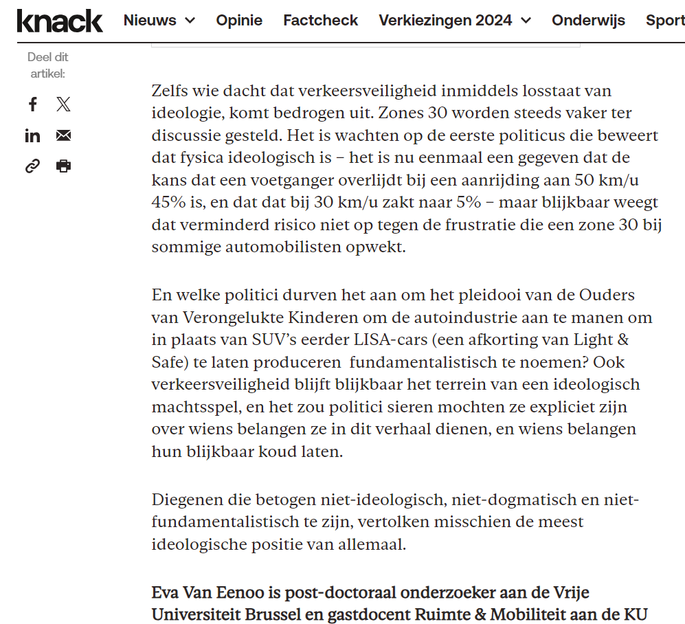 Sterk stuk over ideologie (macht, waarden) en #mobiliteit van collega #EvaVanEeeno in <a href="/Knack/">Knack</a> 

'Diegenen die betogen niet-ideologisch, niet-dogmatisch en niet-fundamentalistisch te zijn, vertolken misschien de meest ideologische positie van allemaal.'

knack.be/nieuws/belgie/…