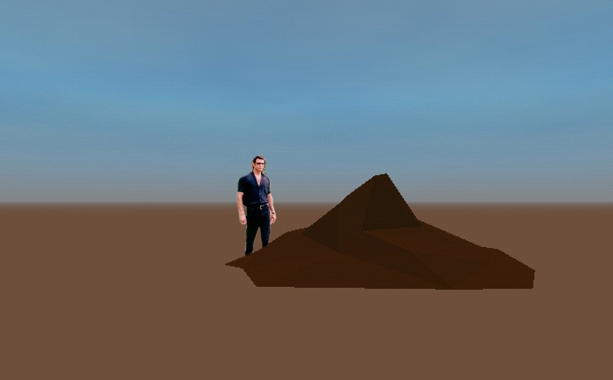 HiddenAsbestos's tweet image. Day 8 - Began working on some better terrain. Using a Synty asset pack to help speed things up. Started off too high poly, reduced it to about 50 tris, then added a material/texture. Needs more work. #gamedev #lowpoly